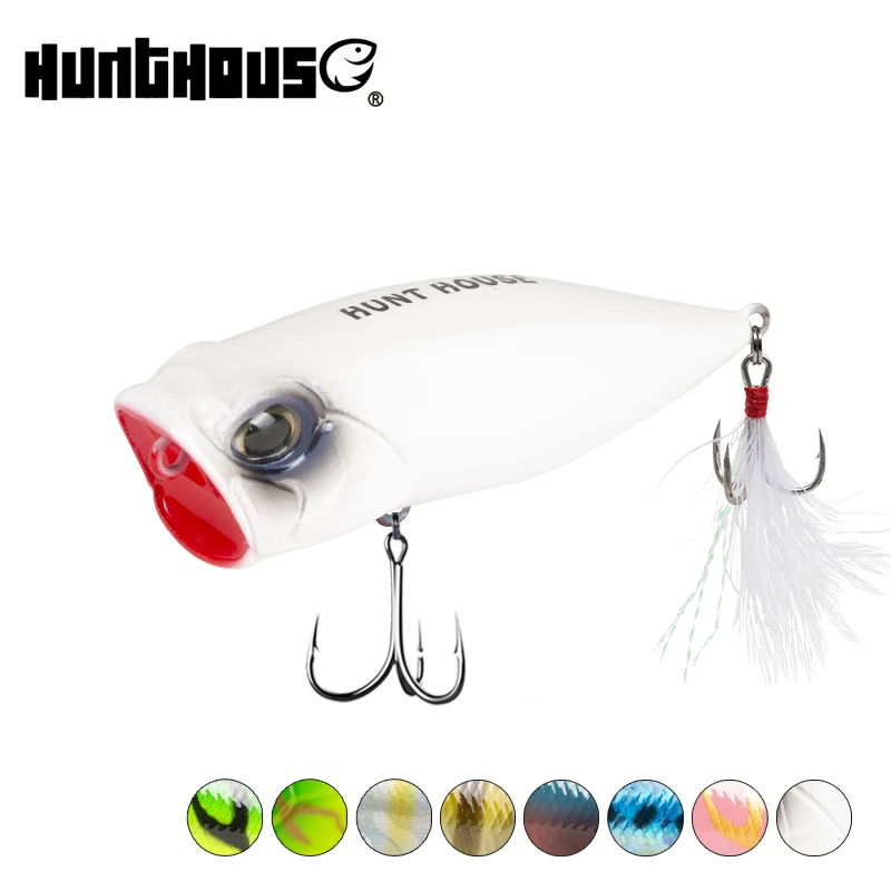 Hunthouse Popper Fishing Lure 65mm 8.5g Topwater Poppers Bait Floating Top Water Altwater Pesca Lures Surface Lures