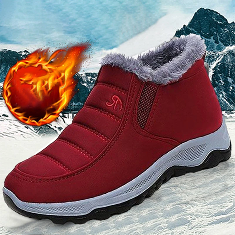 MCCKLE Women's Boots Unisex Winter Shoes Women Waterproof Snow Boots Female Slip On Casual Shoe Plush Footwear Men's Ankle Botas