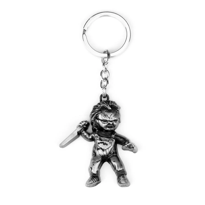 Horror Movie Seed Of Chucky Keychain Hand Knife Figure Pendant Key Chain Ring Car Purse Keyring Holder Chaveiros Fans Souvenirs