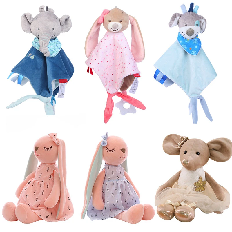 Baby Comforter Toy Plush Bunny Baby Toys 0 12 Months Soft Stuffed Animals Sleeping Toy Animals Stuffed Plush Toys For Baby