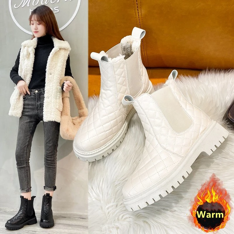 Snow Boots Women 2021 New Thick Velvet Large Size Winter Fashion Warmth one-step Short Boots Cotton Shoes Women's Cotton Shoes